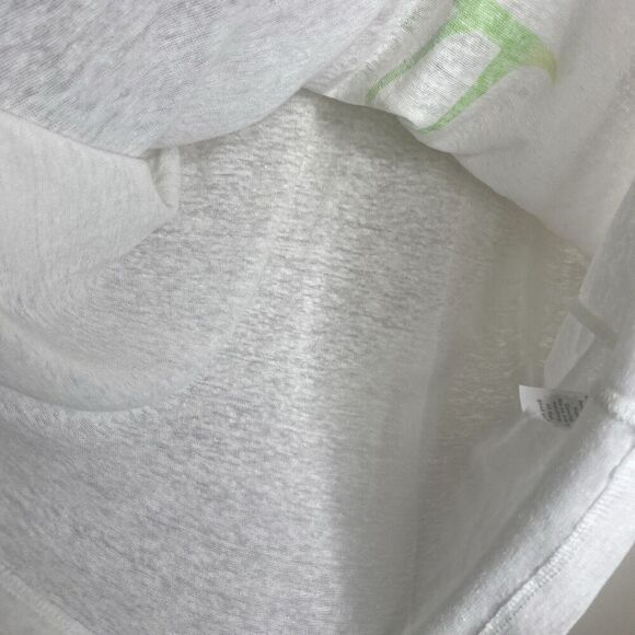 Aerie White Short Sleeve Crew Neck Graphic Palm Trees Linen T-Shirt Small - Picture 9 of 13